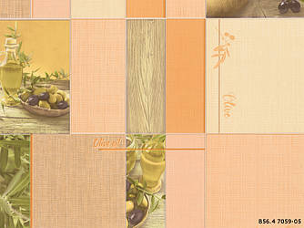 Шпалери Слов'янські Шпалери КФТБ прості паперові миються 10м*0,53 9В56 Олива 7059-05