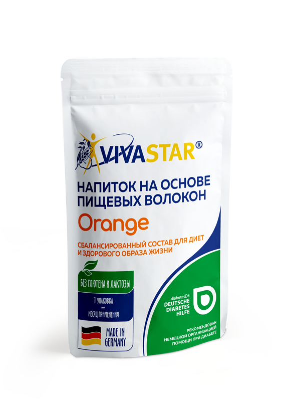 Немецкий пребиотический напиток на основе пищевых волокон (клетчатки) VIVASTAR Orange- 550 гр. - фото 2 - id-p1189422642