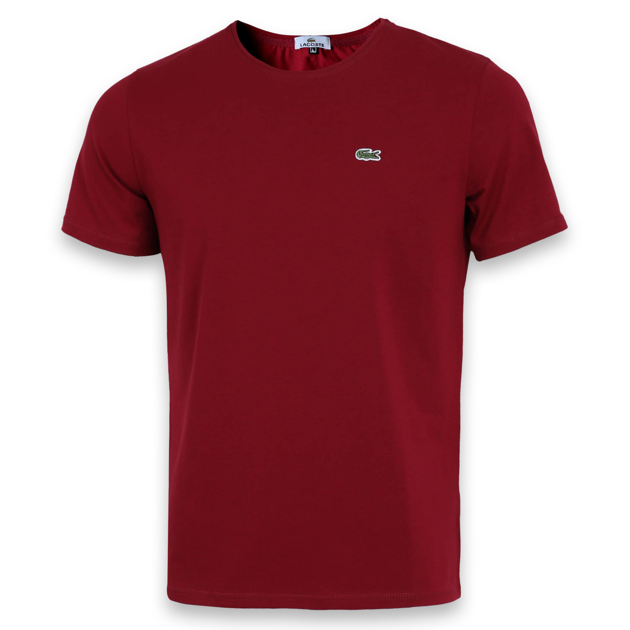 Футболка чоловіча бордо LACOSTE з патчем Ф-10 BOR S(Р) 20-819-020, фото 1