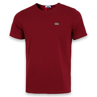 Футболка бордо LACOSTE з патчем Ф-10 BOR L(Р) 20-819-020