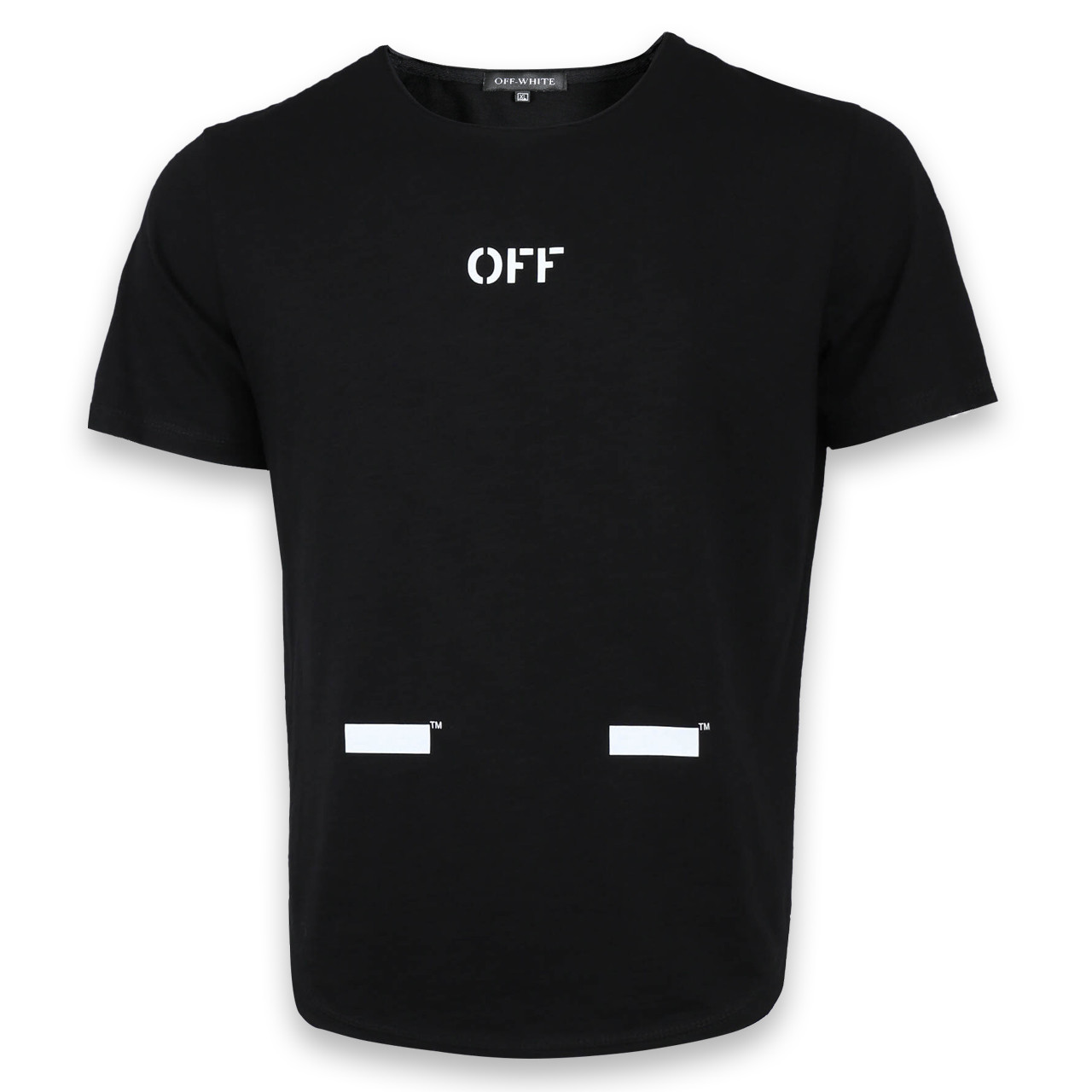 Футболка черный с белым OFF-WHITE №1, лента Ф-11 BLK S(Р) 18-616-021-002, фото 1