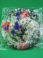 Бумажная тарелка с рисунком 18см"№ 12"Полевые цветы 10шт (1 пач)