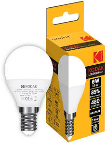 LED-лампа KODAK G45 6W E14 4100K Нейт.Бел.
