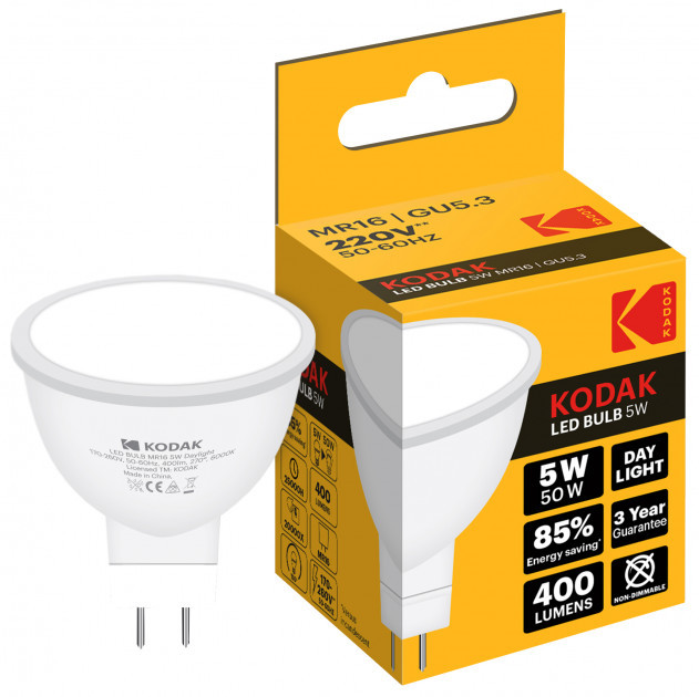 LED-лампа KODAK MR16 5W GU5.3 4100K Нейт.Бел.