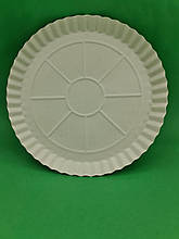 Бумажная тарелка одноразовая 275мм белая (100 шт)