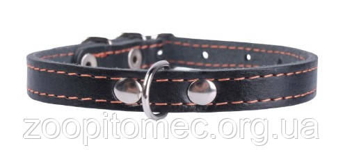 Чорний нашийник для собак одинарний, 14 мм, 27-35 см, фото 1