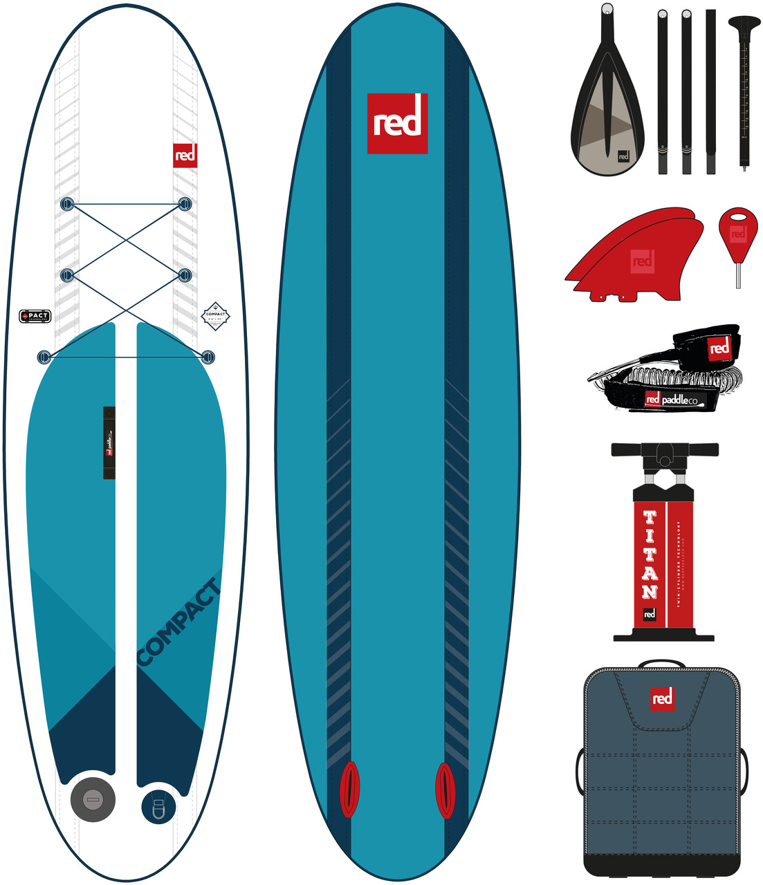 Сапборд Red Paddle Co Compact 9'6" Package — надувна дошка для САП серфінгу, sup board, фото 1