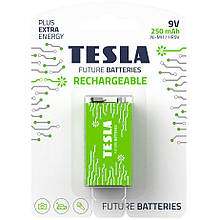 Акумулятор Tesla 9V 250 mAh RECHARGEABLE+ 1 шт.