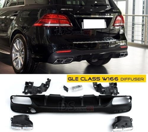 Дифузор із насадками Mercedes GLE W166 стиль AMG 63