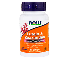 Lutein & Zeaxanthin NOW, 60 капсул