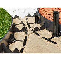 Бордюр садовий RIM-BORD 45мм /12шт +кілочки 50шт, Bradas, пластиковий бордюр