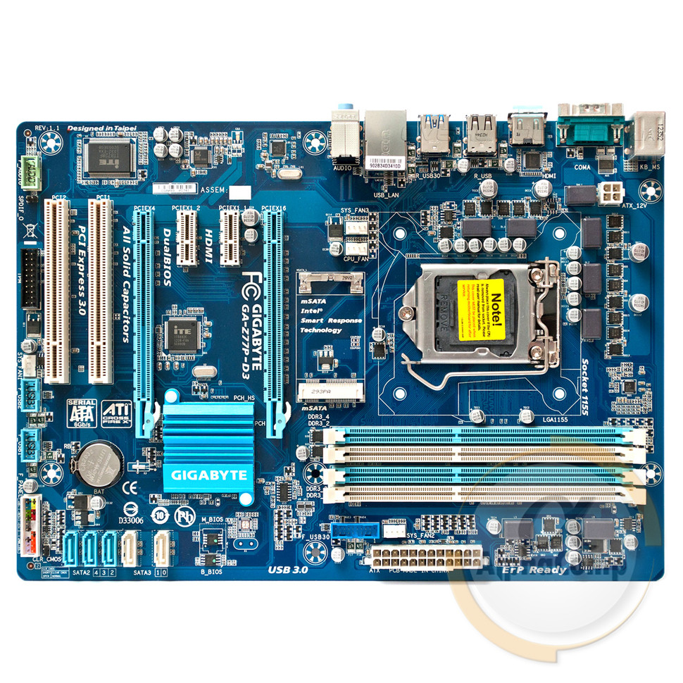 Материнська плата Gigabyte GA-Z77P-D3 (s1155/Z77/4xDDR3/HDMI/USB3.0) БУ
