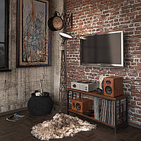 Тумба ТВ под телевизор из металла и ДСП в стиле Лофт Индастриал Брайтон Тенеро