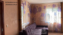 Фото Тюль с 3D Розами, кругами и виньетками 2