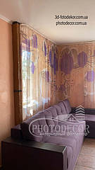 Фото Тюль с 3D Розами, кругами и виньетками 3