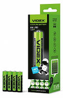 Батарейка Videx Alkaline AAА (LR3) 1,5V мизинчиковая (пл-4 шт)