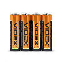 Videx сольова Батарейка Videx R6P/AA 4pcs shrink 60 шт/уп