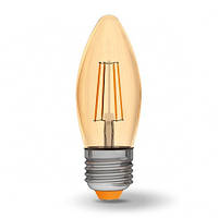 LED лампа VIDEX C37FA 4W E27 2200K 220V бронза
