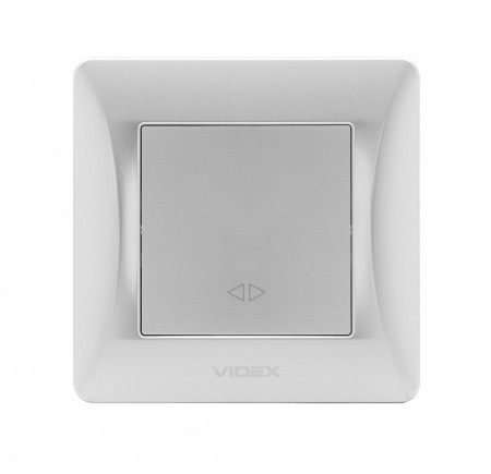 VIDEX BINERA Вимикач 1кл проміжний срібний шовк (VF-BNSW1I-SS) (20/120), фото 1