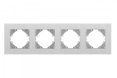 VIDEX BINERA Рамка сріблястий алюміній 4 поста горизонтальна (VF-BNFRA4H-SL) (13/78)