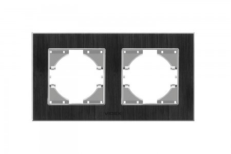 VIDEX BINERA Рамка чорний алюміній 2 поста горизонтальна (VF-BNFRA2H-B) (13/156)