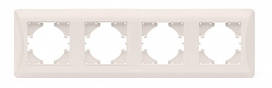 VIDEX BINERA Рамка кремова 4 поста горизонтальна (VF-BNFR4H-CR) (12/72)
