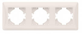 VIDEX BINERA Рамка кремова 3 поста горизонтальна (VF-BNFR3H-CR) (12/96)