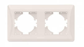 VIDEX BINERA Рамка кремова 2 поста горизонтальна (VF-BNFR2H-CR) (12/96)