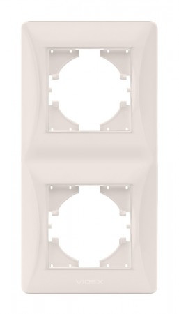 VIDEX BINERA Рамка кремова 2 поста вертикальна (VF-BNFR2V-CR) (12/96)