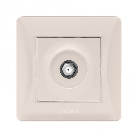 VIDEX BINERA Розетка кремова SAT одинарна супутникова (VF-BNSK1SATE-CR) (20/120)