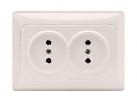 VIDEX BINERA Розетка кремова 2ая (VF-BNSK2-CR) (10/80)