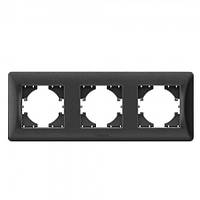 VIDEX BINERA Рамка чорний графіт 3 поста горизонтальна (VF-BNFR3H-BG) (12/96)