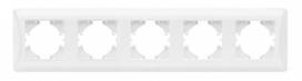 VIDEX BINERA Рамка біла 5 постів горизонтальна (VF-BNFR5H-W) (12/48)