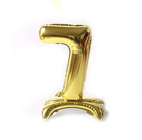 Фольгована цифра 7 (32') Золота на підставці