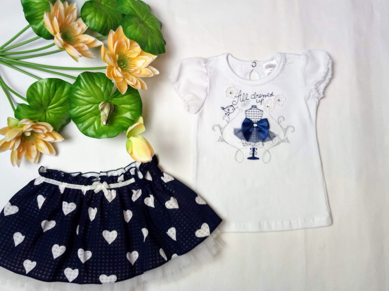 Комплект футболка і спідничка для дівчинки "Модне платтячко" Garden Baby.