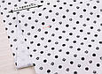 Сатин (бавовняна тканина) горох розмитий чорний на білому (0,85*160), фото 2