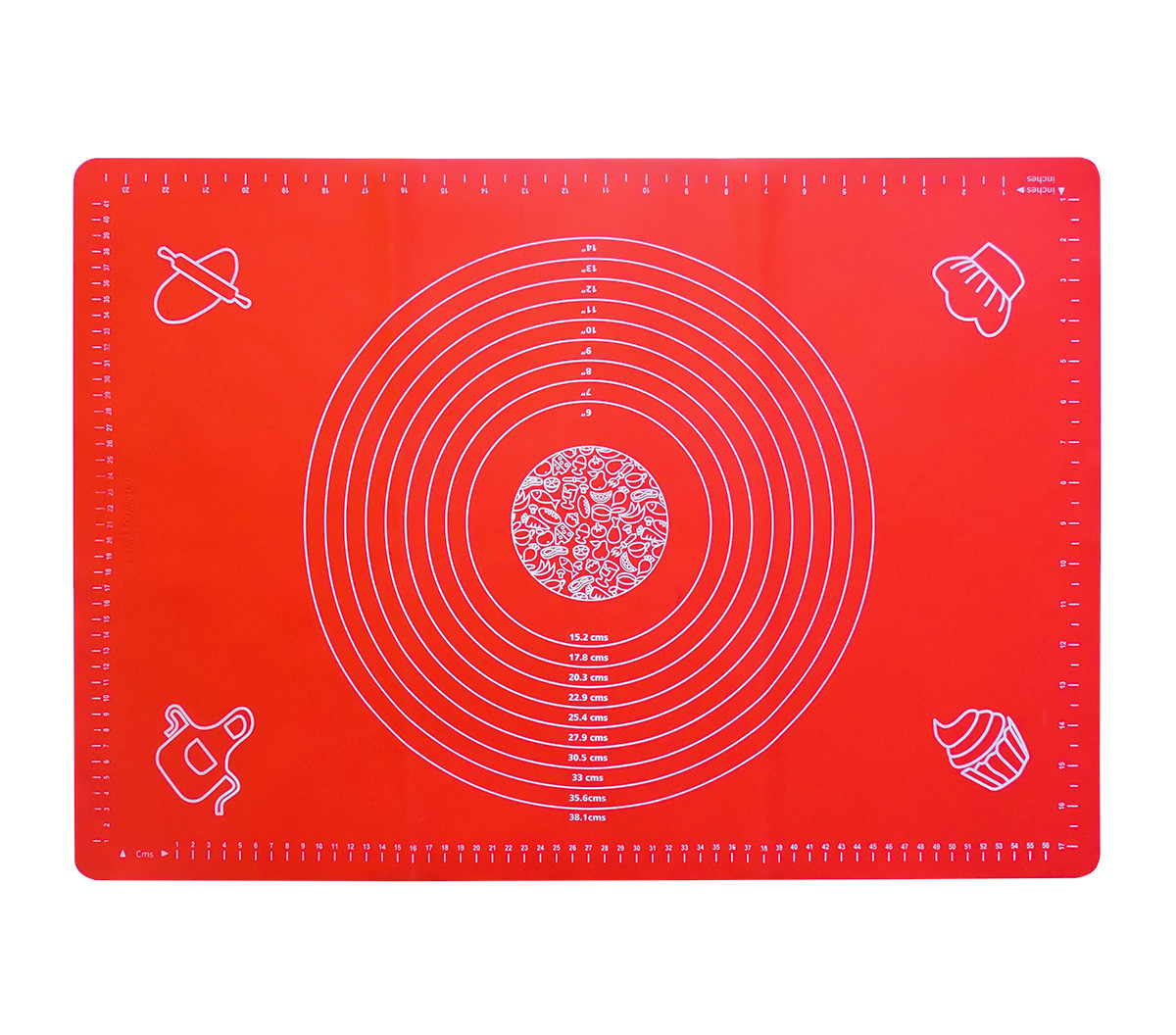 Силіконовий килимок для розкочування тіста і випічки 64х45см, червоний (СК-022-1)