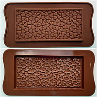 Силиконовая форма для плитки шоколада Сердечки