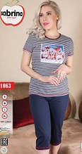 Піжама жіноча футболка капрі SABRINA Туреччина S,бавовна