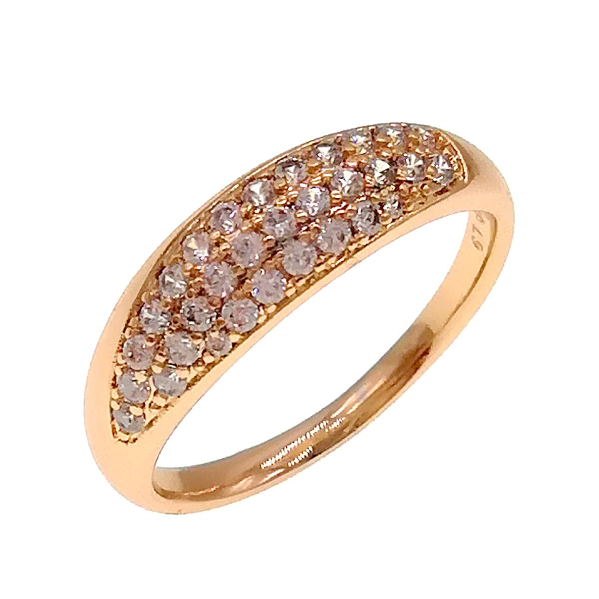Кільце Xuping з медичного золота, білі фіаніти, позолота 18K, 11875 (18)