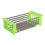 Складна багатофункціональна кухонні полку Kitchen Drain Shelf Rack Зелена, фото 2