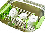 Складна багатофункціональна кухонні полку Kitchen Drain Shelf Rack Зелена, фото 4