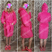 Халат махровий жіночий короткий з капюшоном р.42-50