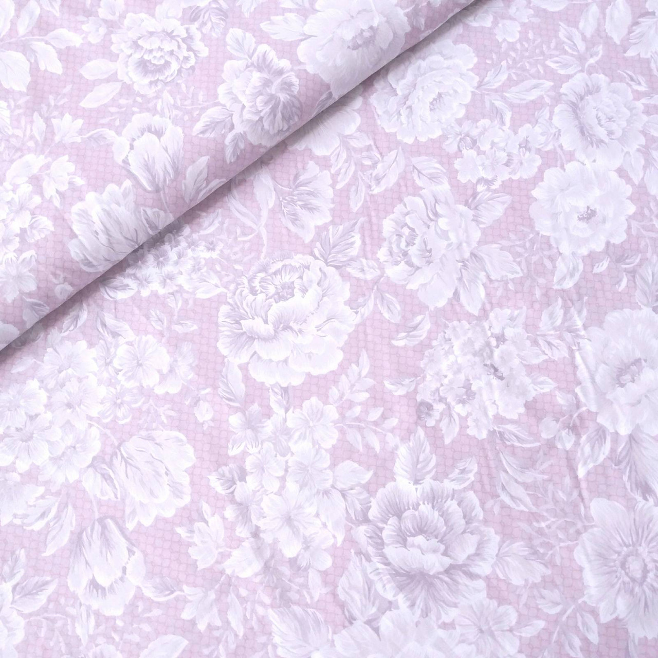 Сатин троянда мереживна на рожево-бузковому, ш. 160 см, фото 1