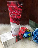 Пінка для вмивання з трояндовою водою 3W CLINIC Cleansing Foam Rose Water