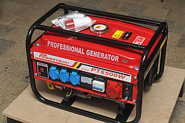 Бензиновий генератор Powertech PT6500W 3 кВт 3-фазний Німеччина 11 год роботи аварійний режим