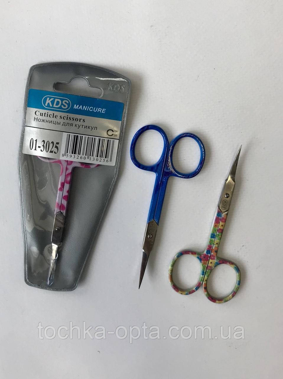Ножиці KDS манікюрні для кутикули кольорові 3025