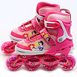 Ролики детские для девочки с защитой размер 29-33, металл, колёса ПУ (SD11013-P), фото 3