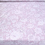 Сатин троянда мереживна на рожево-бузковому, ш. 160 см, фото 2