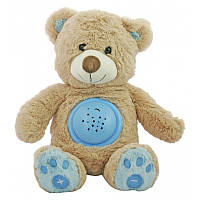 Детский ночник проектор с музыкой светящийся "Мишка" Baby Mix STK-18956, голубой 25 см.